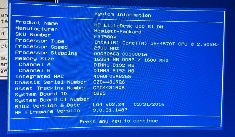 HP Elite Desk 800 G1 Mini